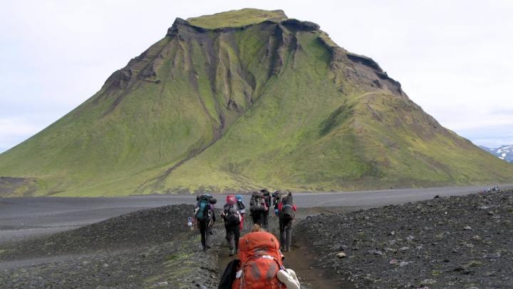 Med retning mod vulkanbjerget, Island 2016