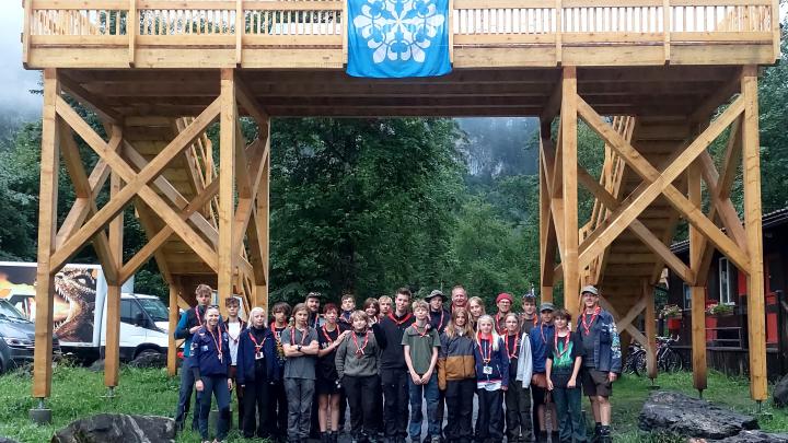 Troppen på Kandersteg. Tidlig morgen inden hjemrejse