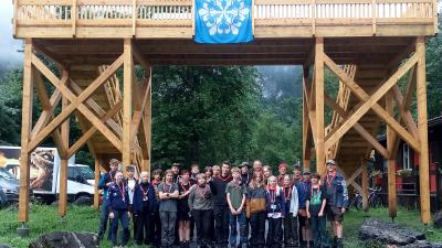 Troppen på Kandersteg. Tidlig morgen inden hjemrejse